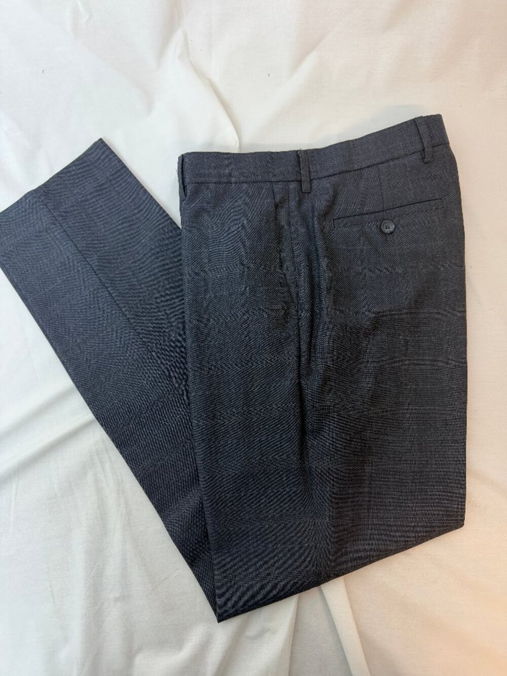Men's Banana Republic Standard Fit Gray/Blue Plaid Dress Pants